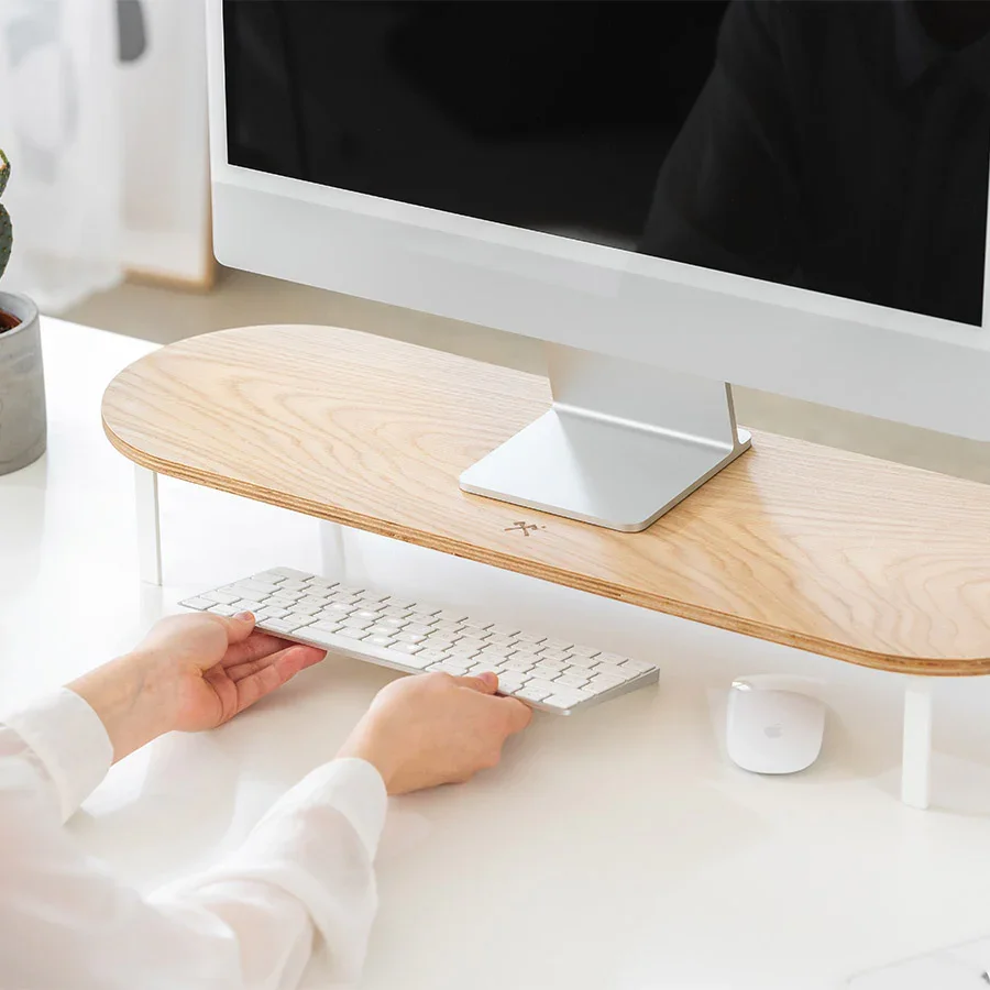 Stand Woodcessories pentru monitor Oak/White - Image 3