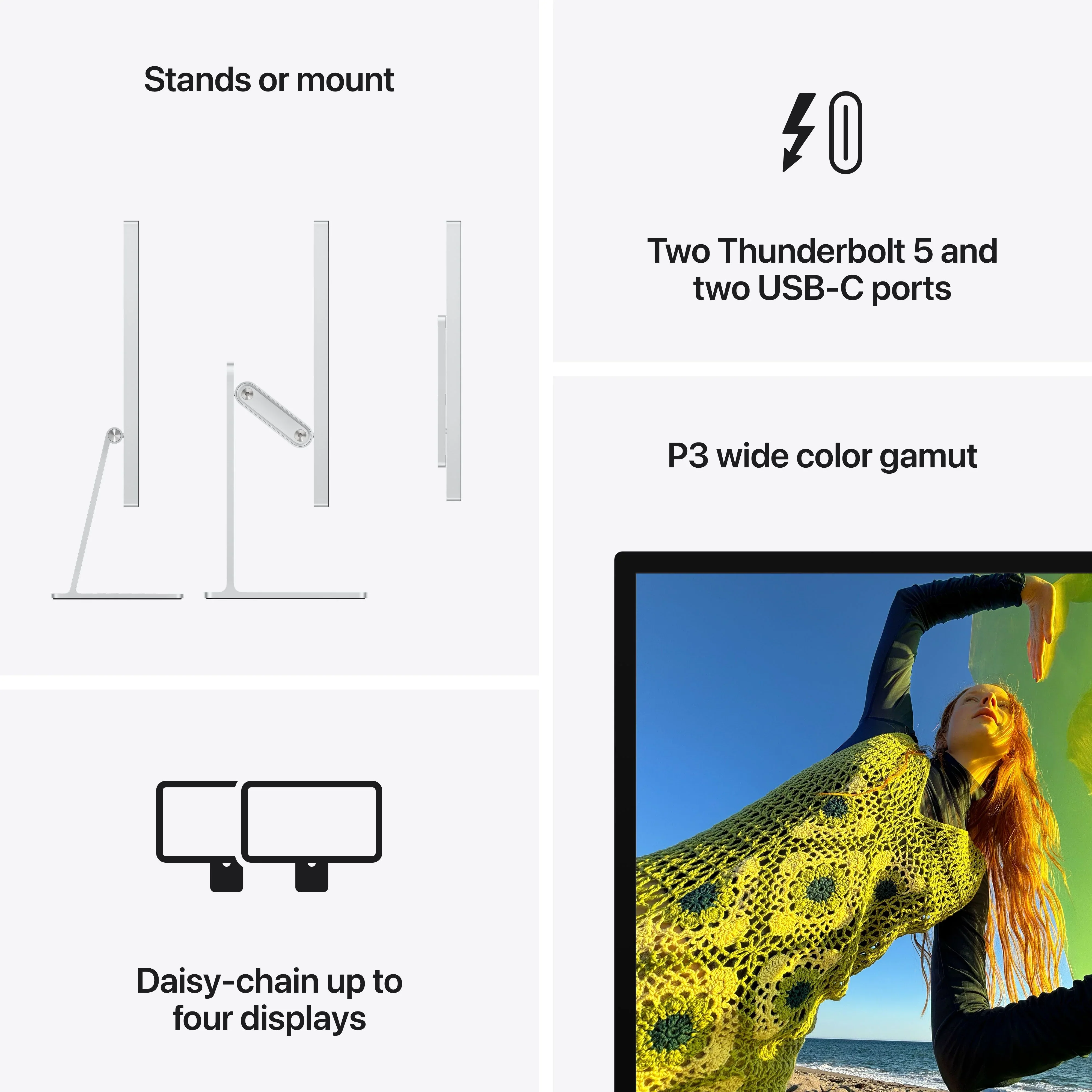 Monitor Studio Display, Sticlă standard, Suport reglabil pe înclinare și înălțime - Image 8